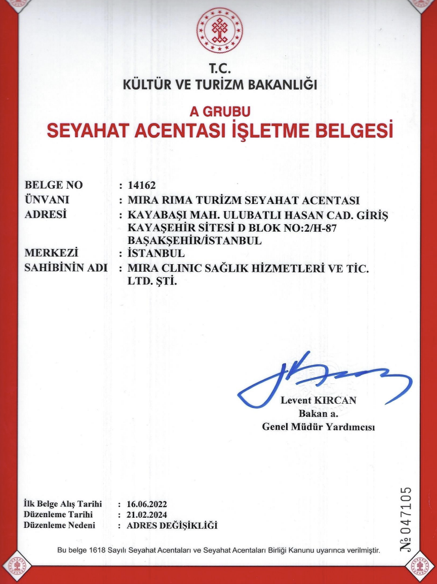 Certificato Agenzia di Turismo