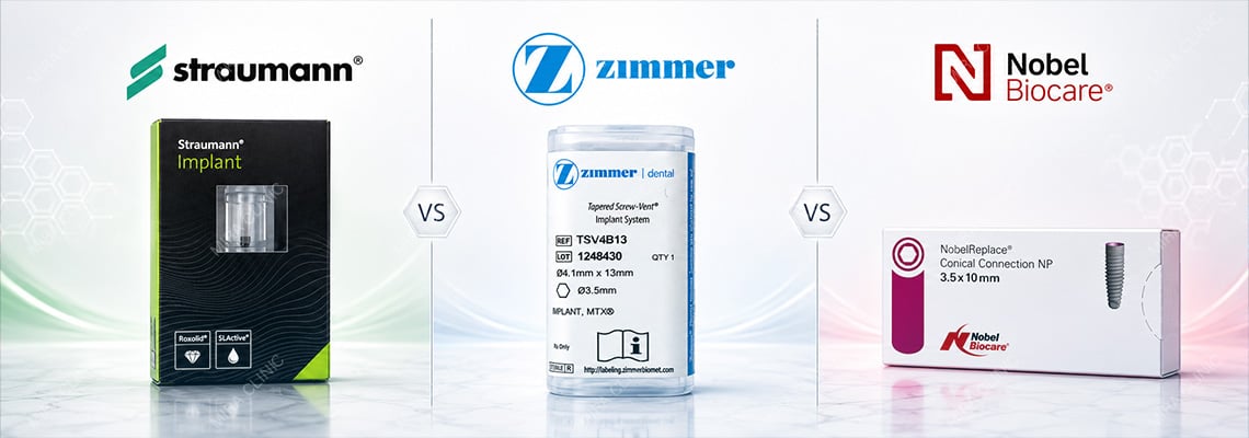 أسعار زرعات Nobel مقابل Straumann مقابل Zimmer: فروقات التكلفة وأيها الأفضل؟